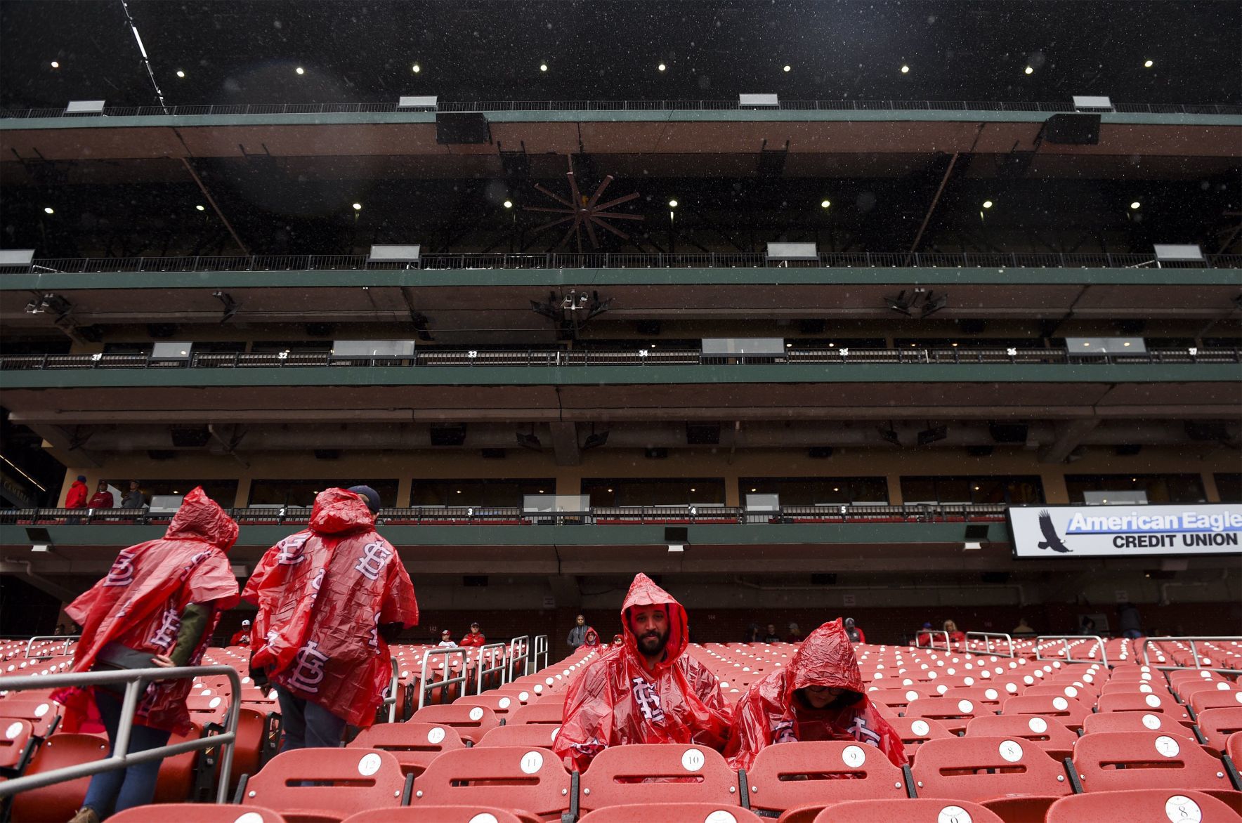 Rain delay at Busch Stadium